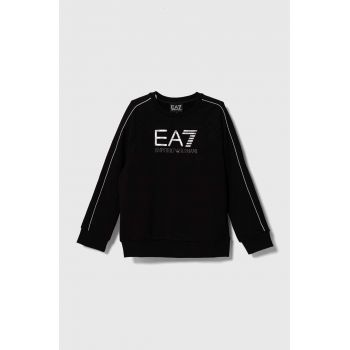 EA7 Emporio Armani bluza copii culoarea negru, cu imprimeu