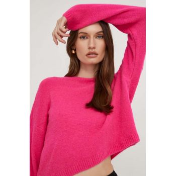 Answear Lab pulover de lana X limited collection NO SHAME culoarea roz, light