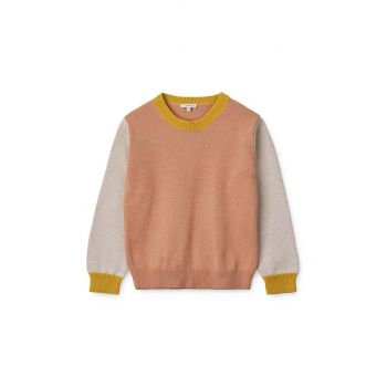 Liewood pulover de bumbac pentru copii culoarea portocaliu, light