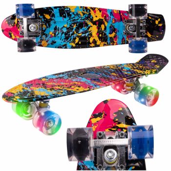 Skateboard cu led-uri pentru copii 56x15cm Paint