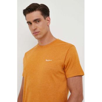 Pepe Jeans tricou Nouvel barbati, culoarea portocaliu, neted