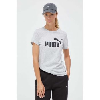 Puma tricou din bumbac culoarea gri