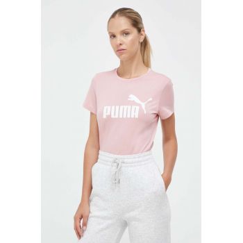 Puma tricou din bumbac culoarea roz