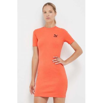 Puma rochie culoarea portocaliu, mini, mulata de firma originala