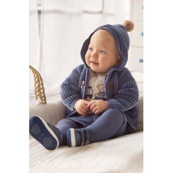 Mayoral Newborn cardigan bebe culoarea albastru marin, călduros