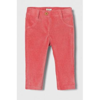 United Colors of Benetton pantaloni culoarea roz, neted