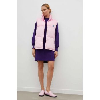 American Vintage vesta femei, culoarea roz, de tranzitie de firma originala