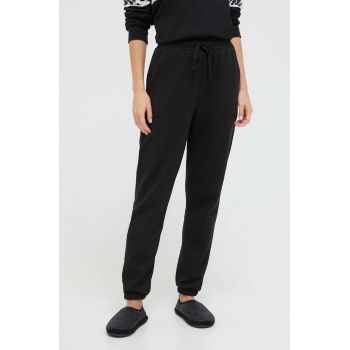 Dkny pantaloni de pijama femei, culoarea negru de firma originale