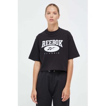 Reebok Classic tricou din bumbac culoarea negru