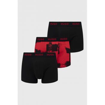 HUGO boxeri 3-pack barbati, culoarea rosu