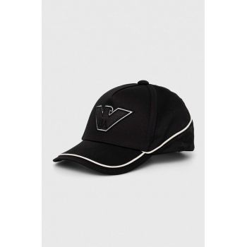 Emporio Armani șapcă din bumbac pentru copii culoarea negru, cu imprimeu