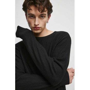 Medicine pulover de bumbac culoarea negru, light
