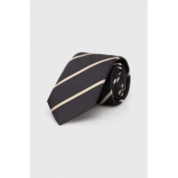 BOSS cravata de matase culoarea gri de firma originala