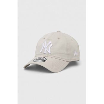 New Era șapcă de baseball din bumbac culoarea gri, cu model, NEW YORK YANKEES