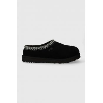 UGG papuci din piele intoarsa Tasman culoarea negru, 5950