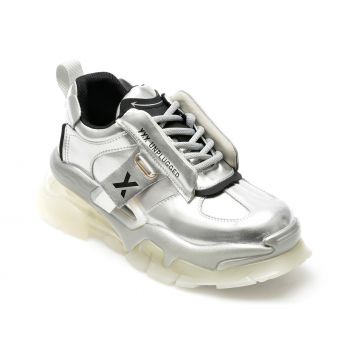Pantofi GRYXX argintii, 3225, din piele naturala
