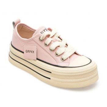 Pantofi GRYXX roz, 3013, din piele naturala