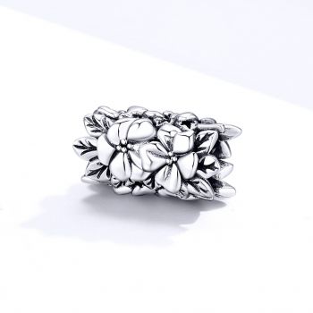 Talisman din argint Silver Flower Bead