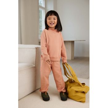 Liewood pantaloni de trening pentru copii culoarea portocaliu, neted