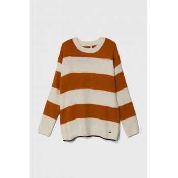 Pepe Jeans pulover pentru copii din amestec de lana culoarea portocaliu, călduros