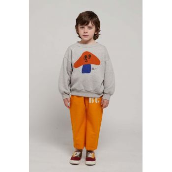 Bobo Choses pantaloni de trening din bumbac pentru copii culoarea portocaliu, cu imprimeu