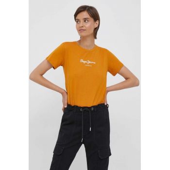 Pepe Jeans tricou din bumbac Wendys culoarea portocaliu