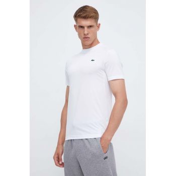 Lacoste tricou barbati, culoarea alb, neted