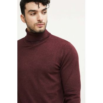 Medicine pulover barbati, culoarea bordo, light, cu guler