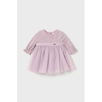 Mayoral Newborn rochie bebe culoarea roz, mini, evazati