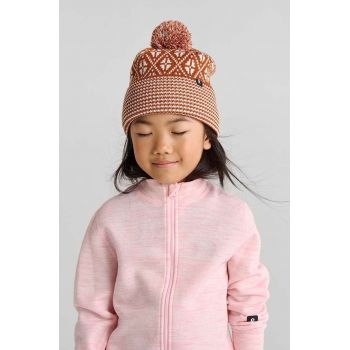 Reima șapcă de lână pentru copii Kuurassa culoarea maro, de lana