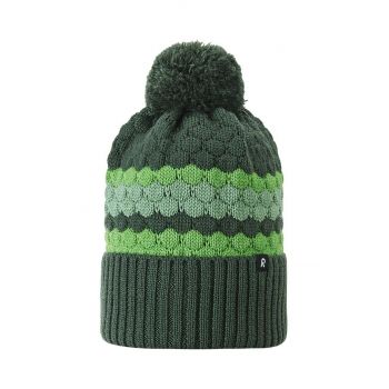 Reima șapcă de lână pentru copii Pampula culoarea verde, de lana