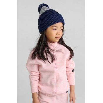 Reima șapcă de lână pentru copii Pilke culoarea albastru marin, de lana