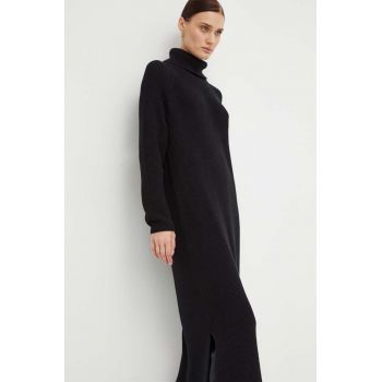 Marc O'Polo rochie din bumbac culoarea negru, midi, oversize ieftina