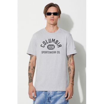Columbia tricou bărbați, culoarea gri, cu imprimeu 1680053-014