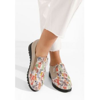 Pantofi casual dama piele Isola multicolori
