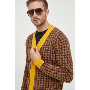 United Colors of Benetton cardigan din amestec de lana culoarea maro ieftin