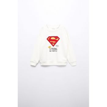 Bluza sport cu logo din material terry Superman