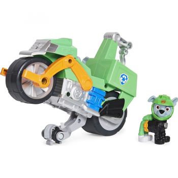 Spin Master Paw Patrol Moto Pups Rocky's Motorbike, Toy Vehicle (Multicolored, With Toy Figure)