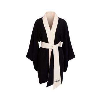 Kimono Luxury din Satin, Superior Quality Satin, Midnight Black