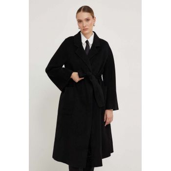 Answear Lab palton de lana culoarea negru, de tranzitie
