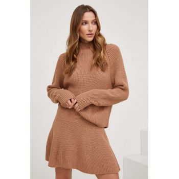 Answear Lab set - pulover și fustă culoarea maro