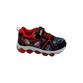 Pantofi sport de piele ecologica cu model Spiderman