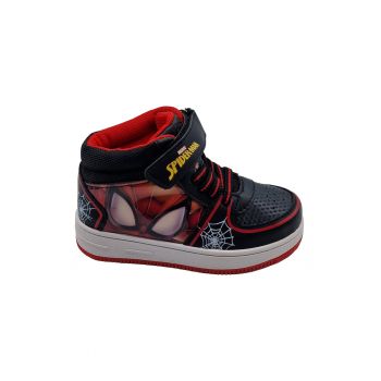 Pantofi sport mid-high de piele ecologica cu model Spiderman