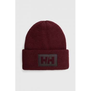 Helly Hansen căciulă HH BOX BEANIE culoarea maro, din tricot gros 53648
