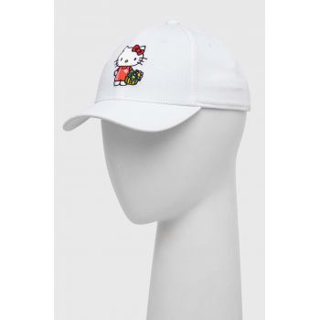 adidas Originals șapcă din bumbac pentru copii x Hello Kitty culoarea alb, cu imprimeu