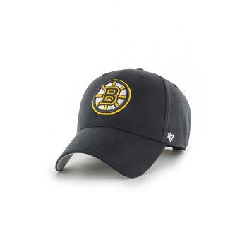 47brand șapcă NHL Boston Bruins culoarea negru, cu imprimeu H-MVP01WBV-BK