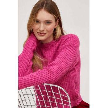 Answear Lab pulover din amestec de lana femei, culoarea roz