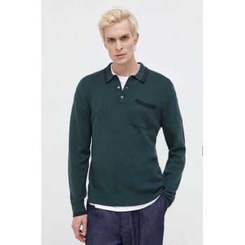 Abercrombie & Fitch pulover barbati, culoarea verde, light