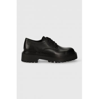 Marc O'Polo pantofi de piele femei, culoarea negru, cu platforma, 30817213401134 MM2M3041