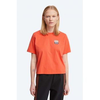 Wood Wood tricou din bumbac Steffi T-Shirt x Fila culoarea portocaliu 688376.B026-ORANGE